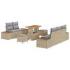 vidaXL Conjunto de Sof&aacute; de Jardim 8 unid. Bege vime PE