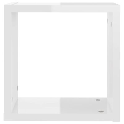 vidaXL Prateleiras parede forma de cubo 2 pcs 30x15x30cm branco brilh.