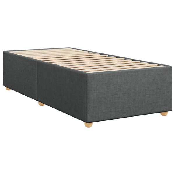 vidaXL Estrutura de cama sem colchão 80x200 cm tecido cinzento-escuro