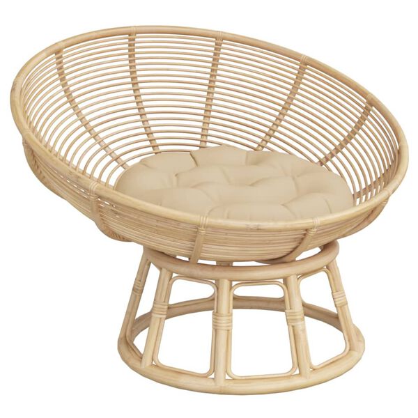 vidaXL Almofad&atilde;o redondo &Oslash; 60 x11 cm tecido oxford bege