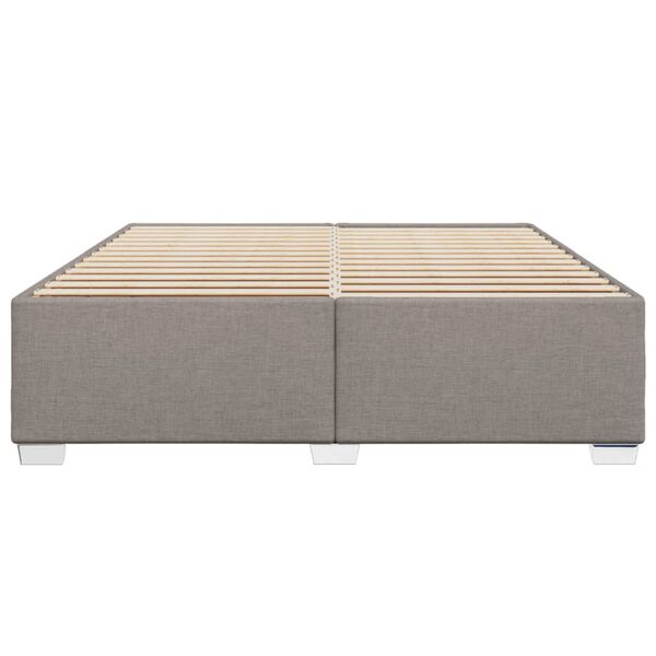 vidaXL Cama sem colch&atilde;o 200x200 cm tecido cinzento-acastanhado