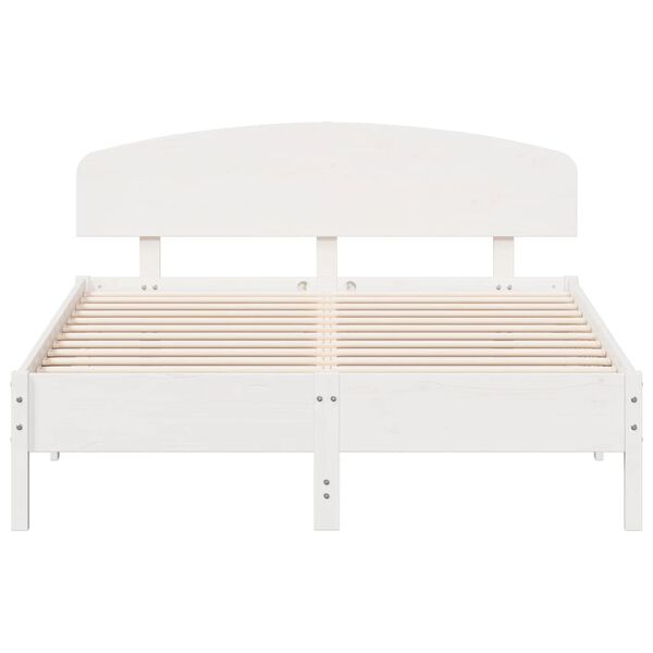 vidaXL Cama sem colchão 150x200 cm madeira de pinho maciça branco