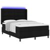vidaXL Cama Box Spring LED com colch&atilde;o Preto 140 x 190 cm tecido