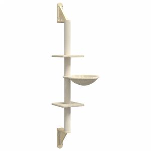 vidaXL &Aacute;rvore de parede para gatos c/ poste arranhador 142,5 cm creme