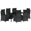vidaXL Conjunto de Jantar para Jardim 7 unid. Preto vime PE