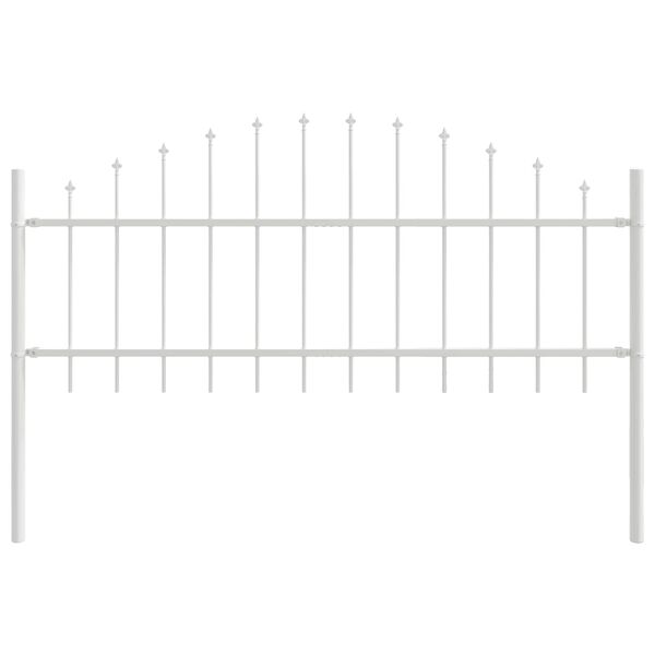 vidaXL Cerca para Jardim 7 pcs Branco 170 x 140 cm A&ccedil;o revestido a p&oacute;
