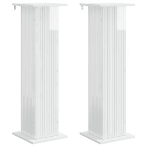 vidaXL Suporte para Plantas 2 pcs Branco Brilhante