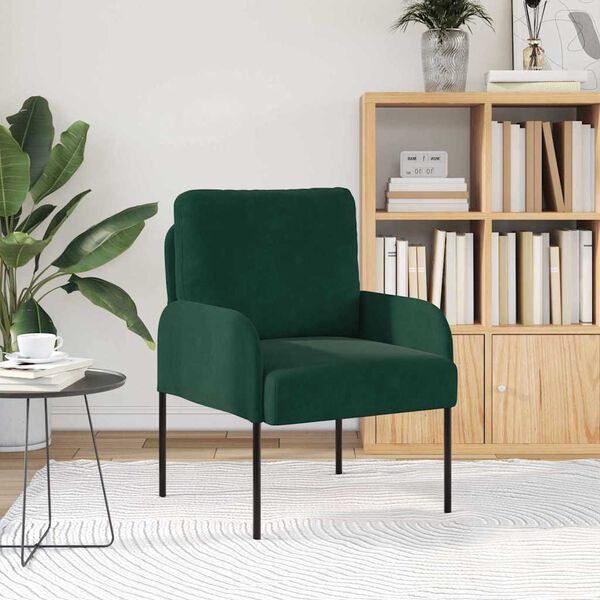 vidaXL Sof&aacute;s com almofada 55cm Verde Escuro Contraplacado