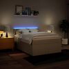 vidaXL Cama com molas/colch&atilde;o 160x200 cm tecido cor creme