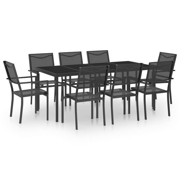 vidaXL 9 pcs conjunto de jantar para exterior a&ccedil;o