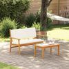 vidaXL Conjunto de Sof&aacute; de Jardim com almofada 2 pcs Branco Creme