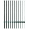 vidaXL Poste de Cerca 11 pcs Verde 100 cm A&ccedil;o