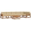 vidaXL Conjunto de Sof&aacute;s para Exterior 7 pcs Natural e Bege