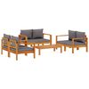 vidaXL 5 pcs conjunto de sof&aacute;s de jardim com almofad&otilde;es ac&aacute;cia maci&ccedil;a