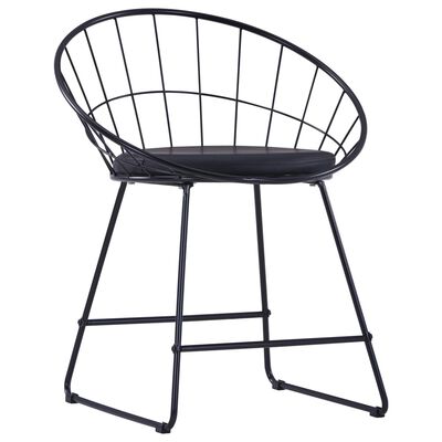 vidaXL Cadeiras jantar c/ assentos em couro artificial 4 pcs aço preto