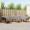 vidaXL Conjunto de Sof&aacute;s para Exterior 11 pcs Cinza Natural e Claro