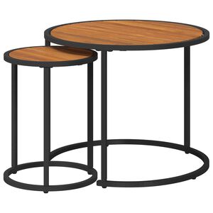 vidaXL Conjunto de Mesas de Caf&eacute; 2 pcs Madeira S&oacute;lida de Ac&aacute;cia