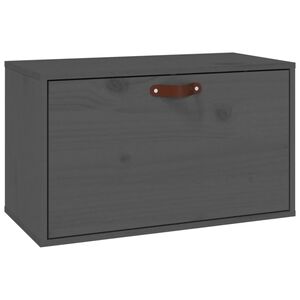 vidaXL Arm&aacute;rio de parede 60x30x35 cm madeira de pinho maci&ccedil;a cinza