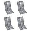 vidaXL Cadeiras de jardim reclin&aacute;veis c/ almofad&otilde;es 4 pcs teca maci&ccedil;a
