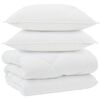 vidaXL Edredom de Inverno com travesseiro 3 unid. Branco Microfibra
