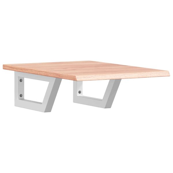 vidaXL Prateleira de parede p/ lavat&oacute;rio a&ccedil;o/madeira carvalho maci&ccedil;a