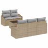 vidaXL Conjunto de Sof&aacute;s com almofada 6 pcs Bege e Cinza vime PE