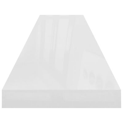 vidaXL Prateleira de parede suspensa 120x23,5x3,8 cm MDF branco