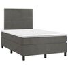 vidaXL Cama box spring c/ colch&atilde;o/LED 120x200cm veludo cinzento-escuro