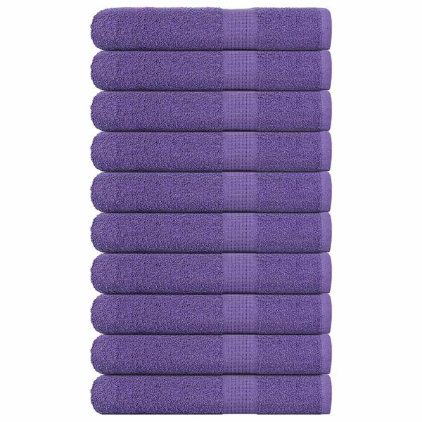 vidaXL Toalhas FROGN 10 pcs 100x200 cm 360 g/m&sup2; roxo