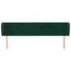 vidaXL Cabeceira de cama c/ abas veludo 163x23x78/88cm verde-escuro