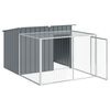 vidaXL Casota para c&atilde;es com corredor antracite 153x194x110 cm a&ccedil;o galvanizado