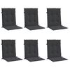 vidaXL Almofad&otilde;es lombares p/ cadeiras de jardim 6pcs oxford preto