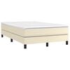 vidaXL Cama com molas/colch&atilde;o 120x200 cm couro artificial cor creme