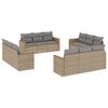 vidaXL 12 pcs conj. sof&aacute;s jardim c/ almofad&otilde;es vime PE bege misturado