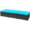 vidaXL 13 pcs conjunto lounge jardim c/ almofad&otilde;es vime PE azul