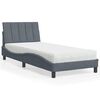 vidaXL Cama com colch&atilde;o Hanko 90x190 cm veludo cinzento-escuro