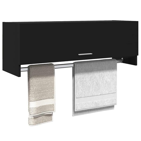 vidaXL Roupeiro 100x32,5x35 cm derivados de madeira preto