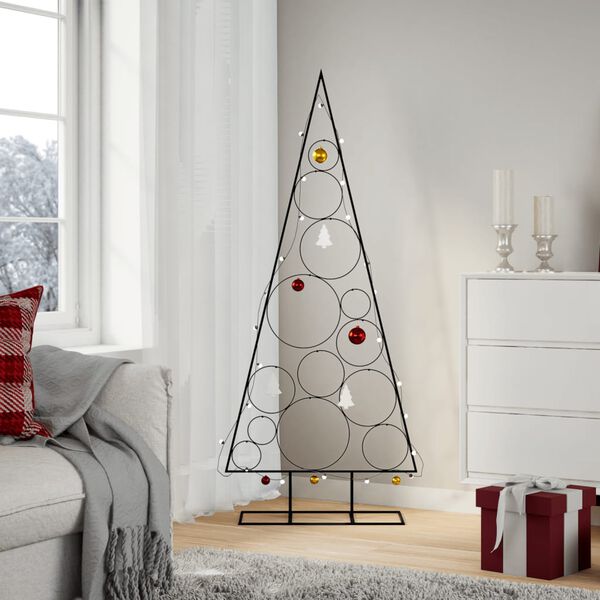 vidaXL Árvore de Natal para decoração 150 cm metal preto