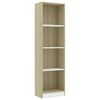 vidaXL Estante 4 prateleiras 40x24x142cm contrapla. branco e carvalho