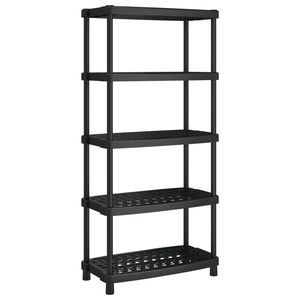 vidaXL Estante arruma&ccedil;&atilde;o c/ 5 prateleiras 93,5x45,5x194,5 cm PP preto