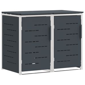 vidaXL Armazenamento de Lixeira for 2 Bins 240L A&ccedil;o inoxid&aacute;vel