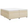 vidaXL Cama com molas/colch&atilde;o 200x200 cm tecido cor creme