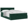 vidaXL Estrutura de cama otomana com colch&atilde;o 140x200 cm verde escuro