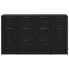 vidaXL Buffet com gaveta 3 pcs Carvalho Preto Madeira processada