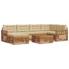 vidaXL Conjunto de Sof&aacute;s para Exterior 7 pcs Natural e Bege