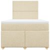vidaXL Cama boxspring com colch&atilde;o 120x190 cm tecido cor creme