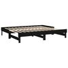 vidaXL Sofá-cama de puxar 2x(100x200) cm madeira de pinho maciça preto