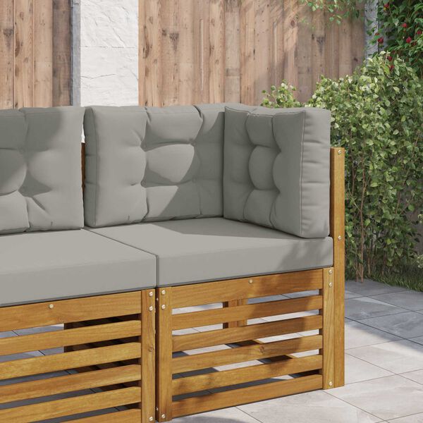 vidaXL Almofada para Sof&aacute; Externo 3 pcs Cinzento Poli&eacute;ster