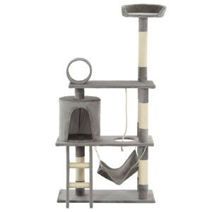 vidaXL &Aacute;rvore para gatos c/ postes arranhadores sisal 140 cm cinzento