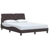 vidaXL Estrutura de cama sem colch&atilde;o 140x190 cm tecido castanho-escuro